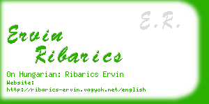 ervin ribarics business card